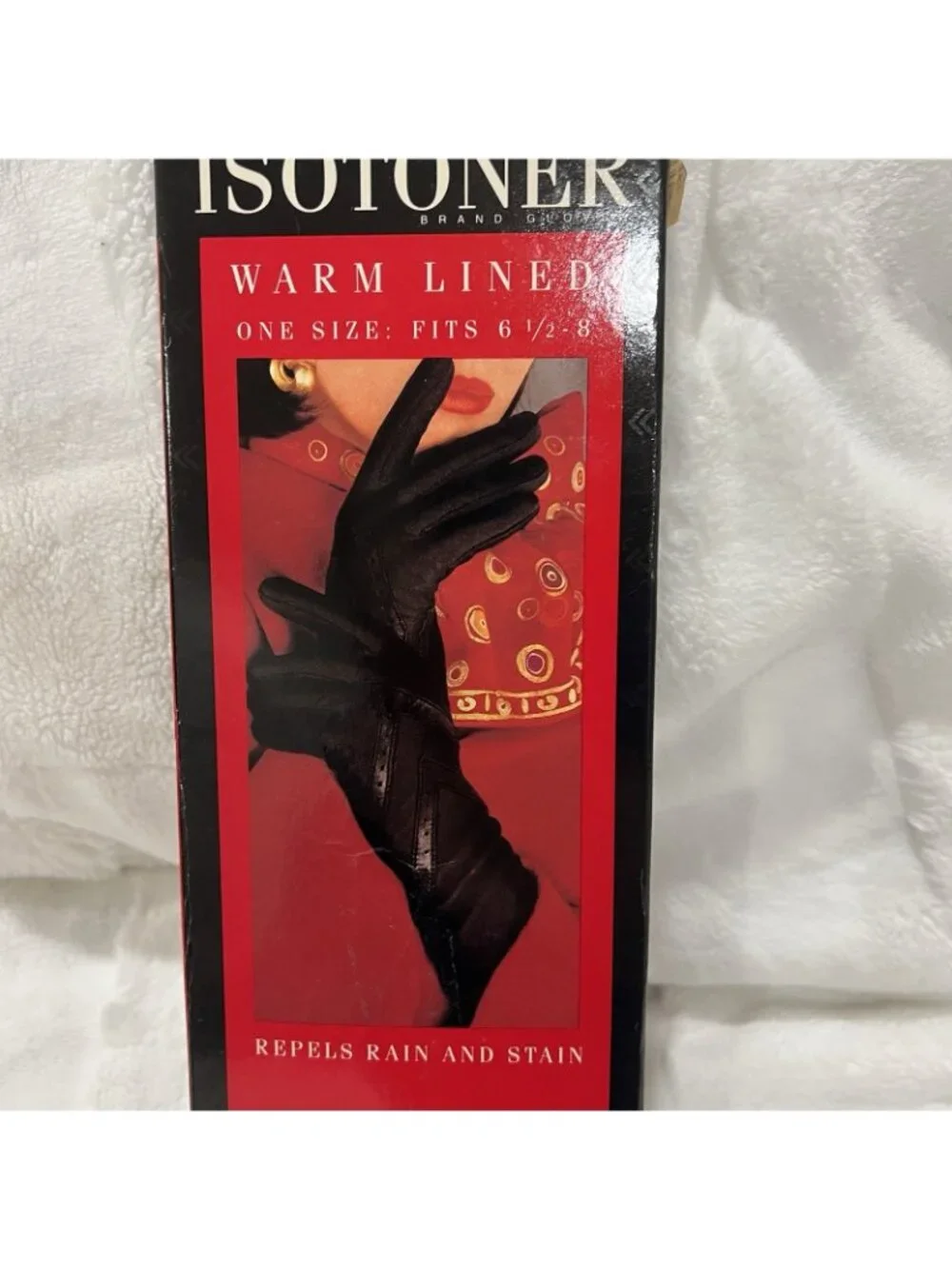 Isotoner Warm Lined Gloves Taupe Women One Size 6.5-8 Leather Trim NIB - Picture 7 of 9